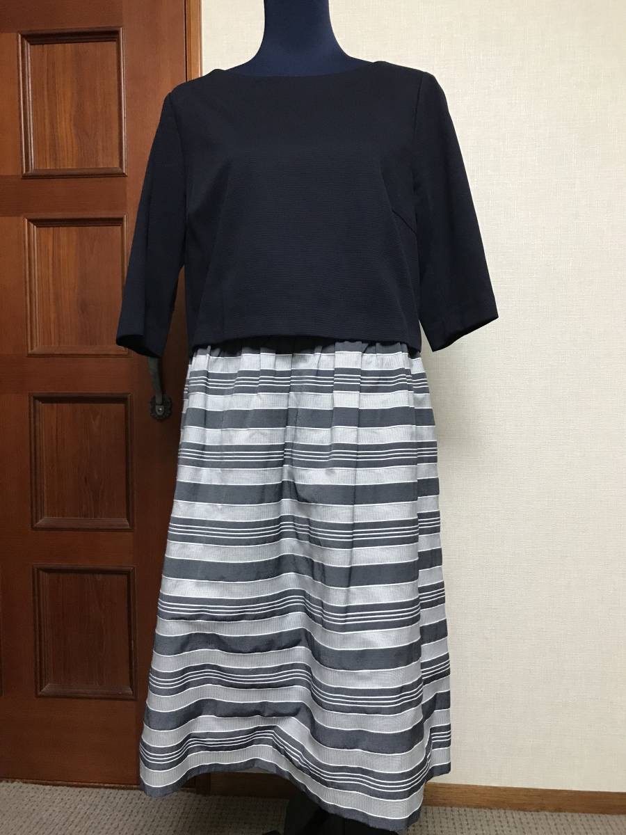 23区 7分袖ワンピース 46 大きいサイズ