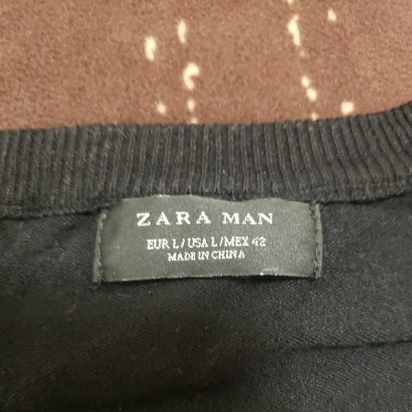 ザラマン　ZARAman　セーター　長袖Tシャツ ロンT トレーナー　Lサイズ　ブラック　黒　スカル　メンズ_画像2