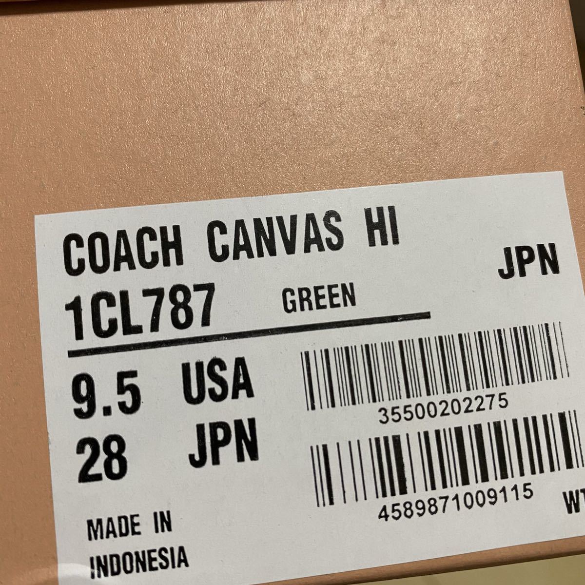 Converse Addict COACH CANVAS HI グリーン28cm Chuck Taylor Canvas