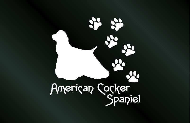  pad fully dog. sticker american cocker spaniel (L size ) DOG dog seal 