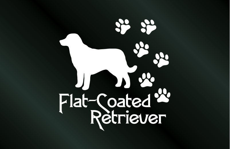 肉球いっぱい 犬のステッカー フラットコーテッドレトリーバー (Sサイズ) DOG 犬 シール_画像1