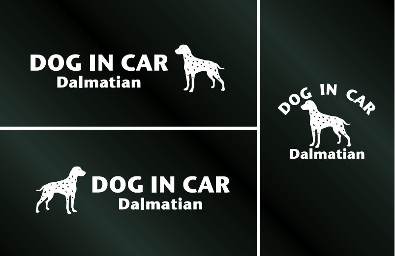犬のステッカー 『DOG IN CAR』 ダルメシアン 3枚組 DOG 犬 シール_画像1