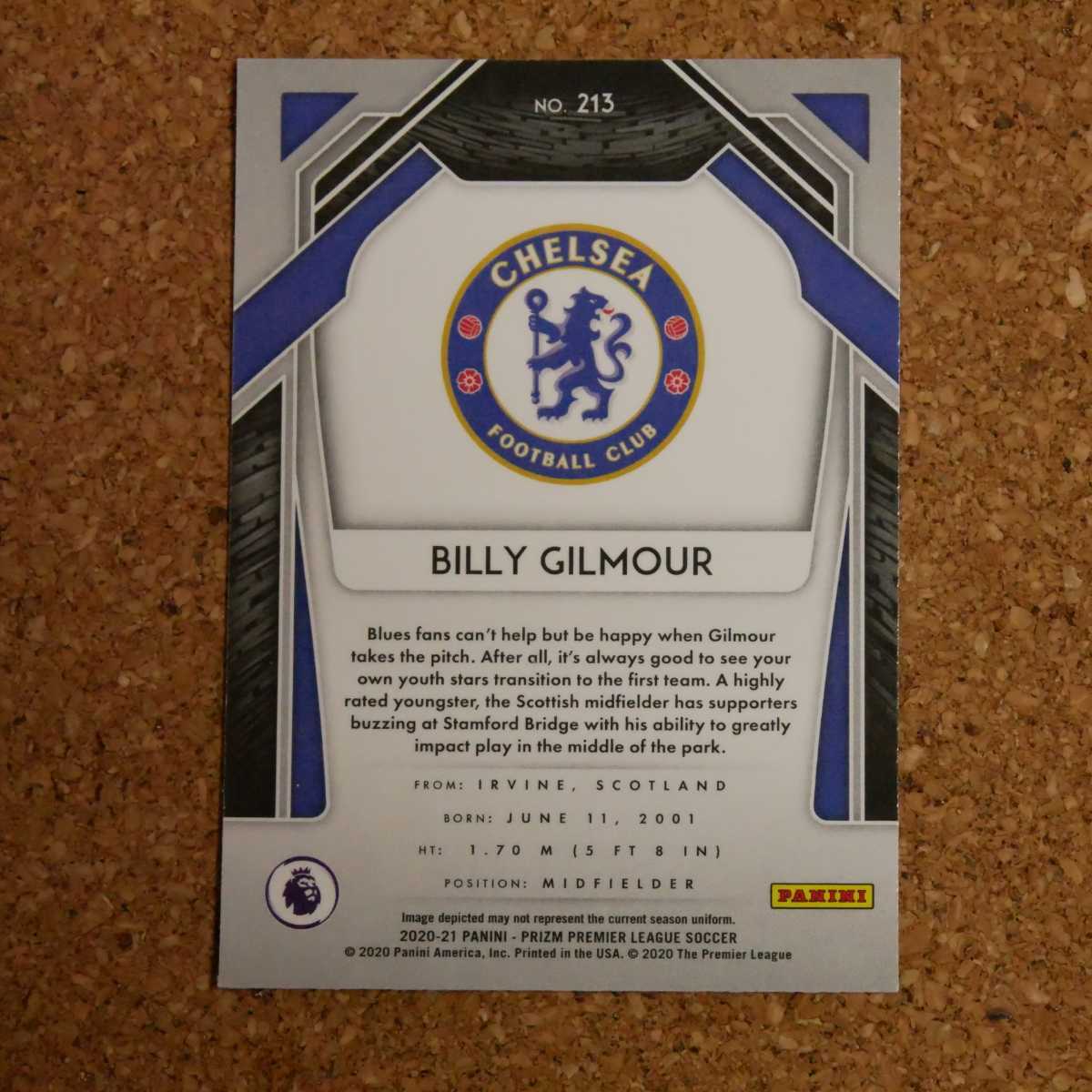 panini prizm soccer Billy Gilmour パニーニ プリズムサッカー ビリーギルモア チェルシー スコットランド ノリッジ ルーキー rookie_画像2