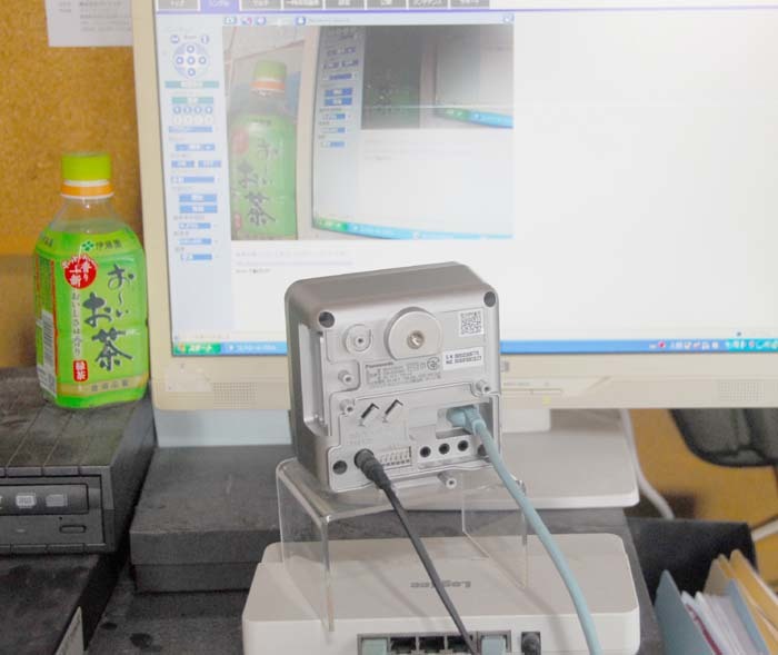 Panasonic・防水ネットワークカメラ・ＢＢ－ＨＣＭ５３１・本体+テスト済電源アダプター＋取付スタンド＋セットアップＣＤ、作動確認