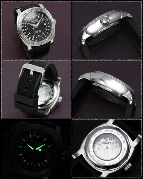●Wancher/ワンチャー ASTRONAUT アストロノート （ベルトなし）本体のみ 特殊24時間表示 機械式自動巻 腕時計 パイロット 1円～ /1544▼_写真のベルトは付属しません