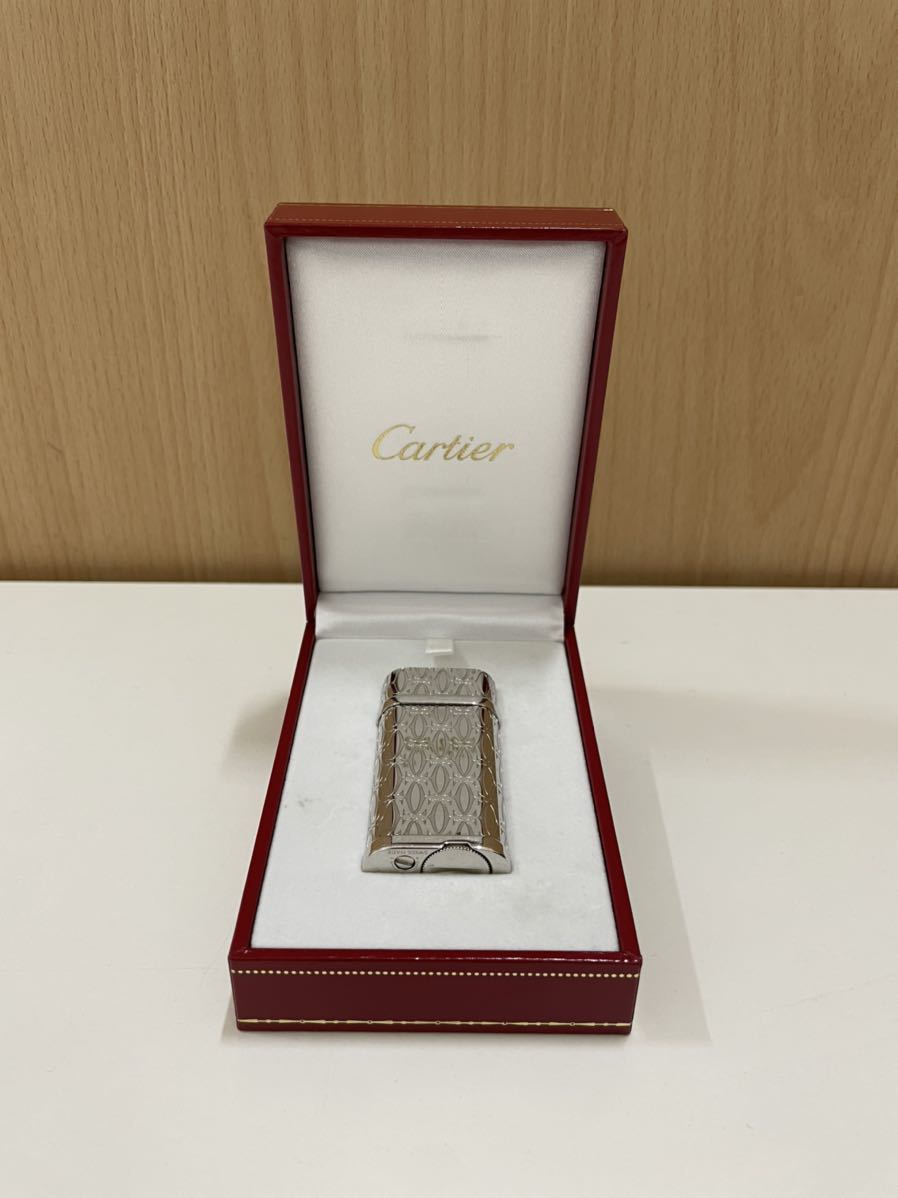 K0130】Cartier カルティエ Cドゥ ガスライター シルバー ロゴ入り 2C