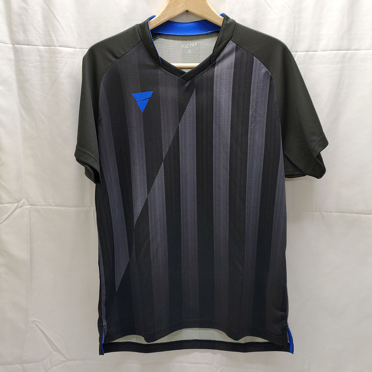 VICTAS 卓球 ウェア ユニフォーム ゲームシャツ JTTA プラシャツ 半袖 ブラック XLサイズ ユニ 31467 ヴィクタス