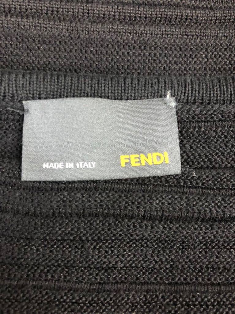 美品　FENDI フェンディ　レディース　ブラック　素材切り替え　半袖ワンピース ドレス　_画像4