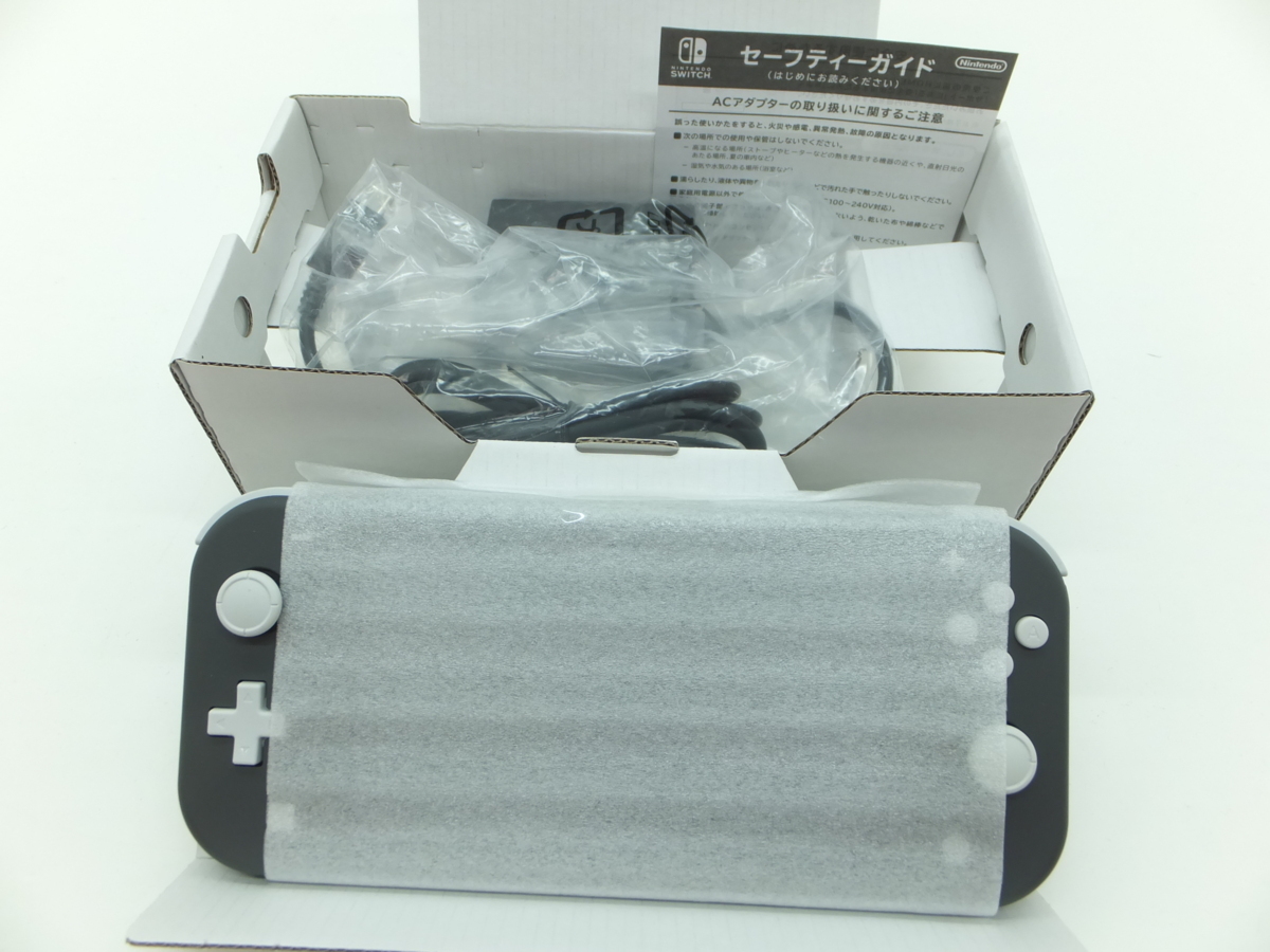 25SA●#1 Nintendo Switch Lite 本体 グレー Ver.13.2.0 ニンテンドースイッチ 任天堂 中古 動作確認済み 初期化済み 液晶焼けあり_画像3