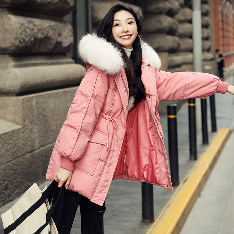 ダウンコート　レディース　ダウンジャケット　20～50代　人気　ファッション　上品　個性　日韓系　フート付き　毛の襟付き　送料無料のサムネイル