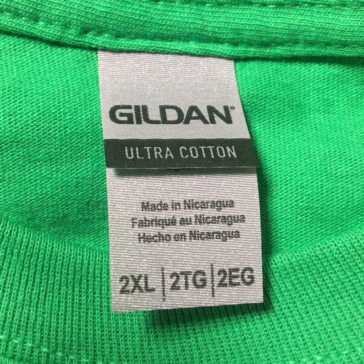 GILDAN アイリッシュグリーン 2XL サイズ 緑色 ロンT 長袖無地Tシャツ ポケット無し 6.0oz ギルダン☆_画像2