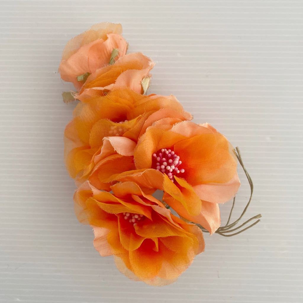 Corsage Showa Retro Orange Poppy Vintage Vintage Приблизительно 13 × 9 × 5 см актрисы Vogue Fifthes 50 -х