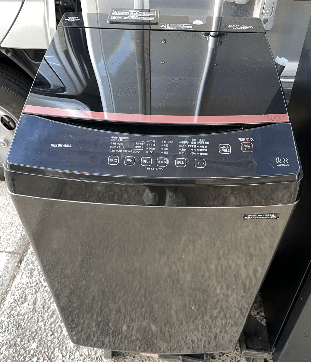 福岡市内送料無料 概ね美品 アイリスオーヤマ 冷凍冷蔵庫 20年 162L IRSE-H16A-B , 洗濯機 19年 8.0kg IAW-T803BL セット カップル 新婚 5