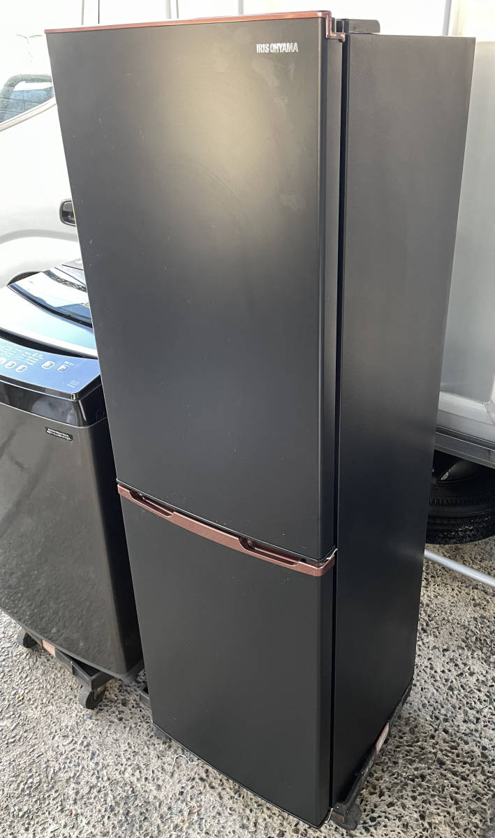 福岡市内送料無料 概ね美品 アイリスオーヤマ 冷凍冷蔵庫 20年 162L IRSE-H16A-B , 洗濯機 19年 8.0kg IAW-T803BL セット カップル 新婚 2