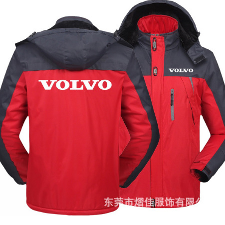 VOLVO Agusta Motorcycle Logo Windbreaker Outdoor Autumn Winter Fleece Thick Warm Jackets Men Plus Size Hooded Car Clothes