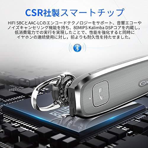 送料無料★Glazata Bluetooth 日本語音声ヘッドセット V4.1 片耳 高音質 ，超大容量バッテリー (グレー)_画像3