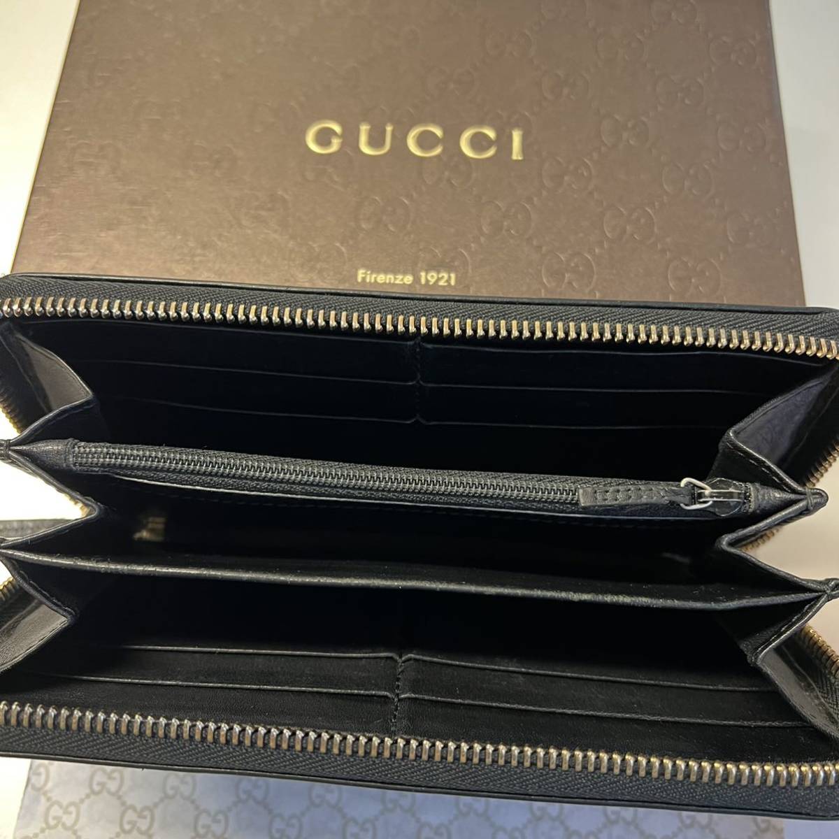 未使用に近い グッチ GUCCI 財布 長財布 シマレザー ラウンド 未使用に近い グッチ GUCCI 財布 長財布 シマレザー ラウンド