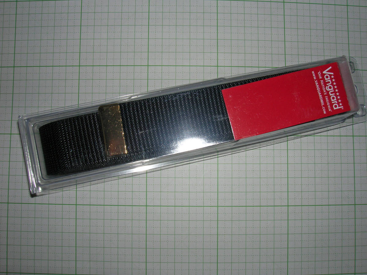 特価SALE！U.S.Navy Male Black nylon belt with 24k gold tip. XL 55"ベルトのみ (Vanguard) 在庫限り_画像4