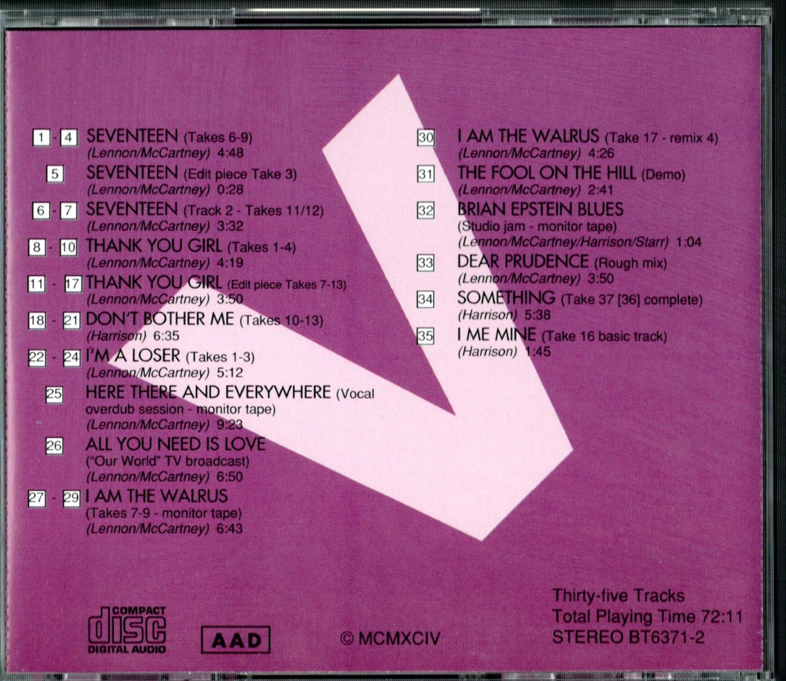 CD【BACK- TRACK PART FIVE（1994年製）】Beatles ビートルズ_画像2