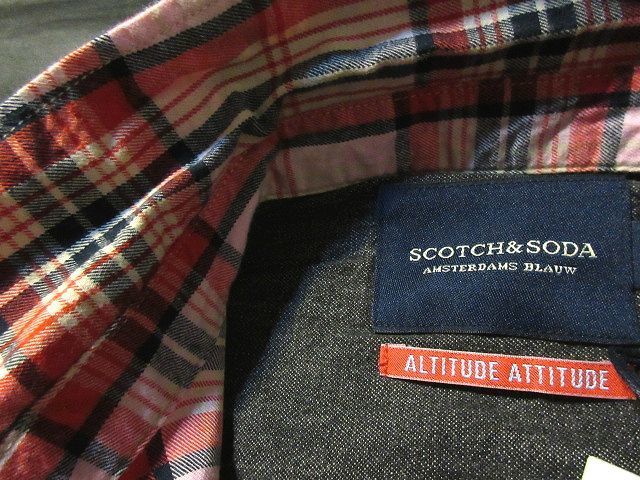 本物正規◆SCOTCH&SODA スコッチ＆ソーダ◆薄手 フランネルシャツ 赤 系/チェック■M■新品 /147609_画像7