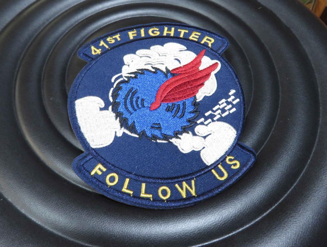 大型Typhoon◆新品　激シブ　アメリカ　US　FOLLOW US　 41st Fighter Squadron35th Fighter刺繍ワッペン（パッチ）ミリタリー1950朝鮮戦争