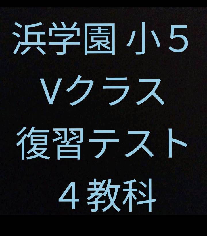 消防士長 浜学園 小５ ４科目Ｖクラス復習テスト 算数・国語・理科