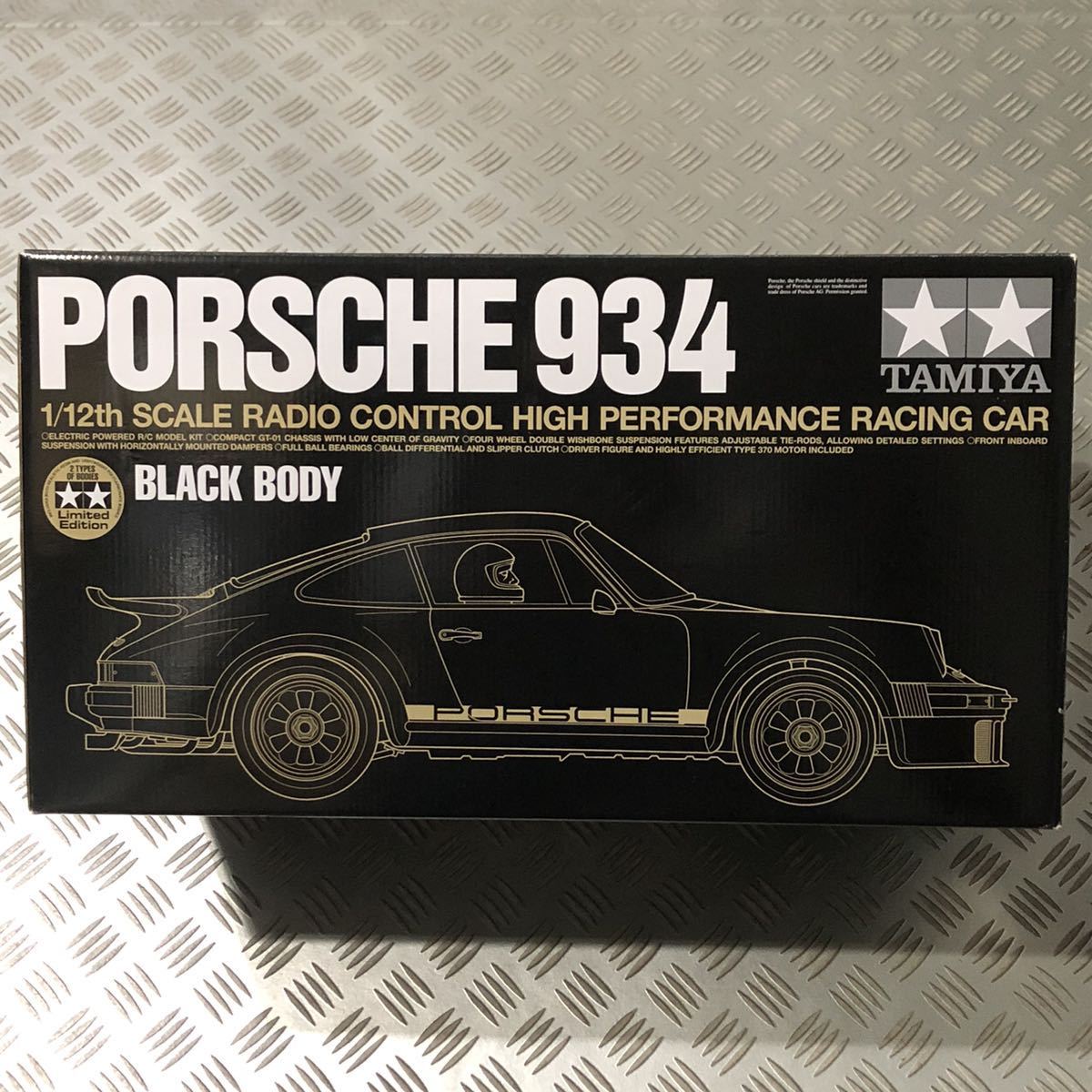 タミヤ ブラック ポルシェ 934 TAMIYA BLACK PORSCHE 934 1/12 未組立 限定スペシャルキット タムテックギア  TamTechGear GT-01 プラボディ