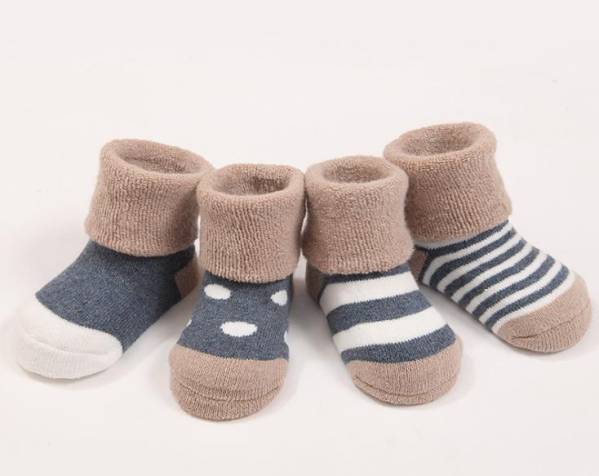  детские носки 4 -цветный набор 6~12. месяц (S) оттенок голубого 