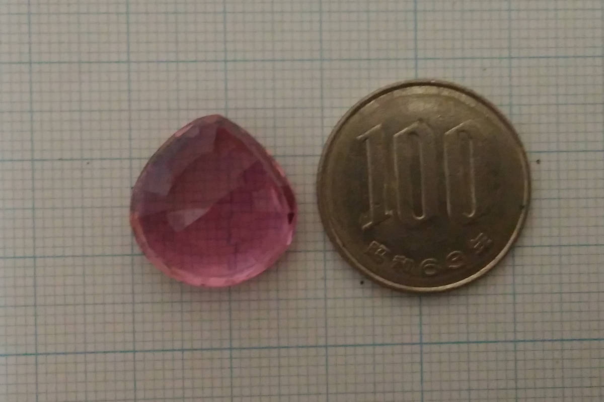 [17.38 ct] 合成アレキサンドライト ピアシェイプドカット ルース 宝石 ジュエリー_画像2