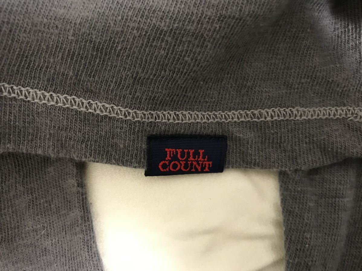 本物フルカウントFULLCOUNTコットンVネック長袖TシャツロンTカットソーメンズLグレー40日本製アメカジ