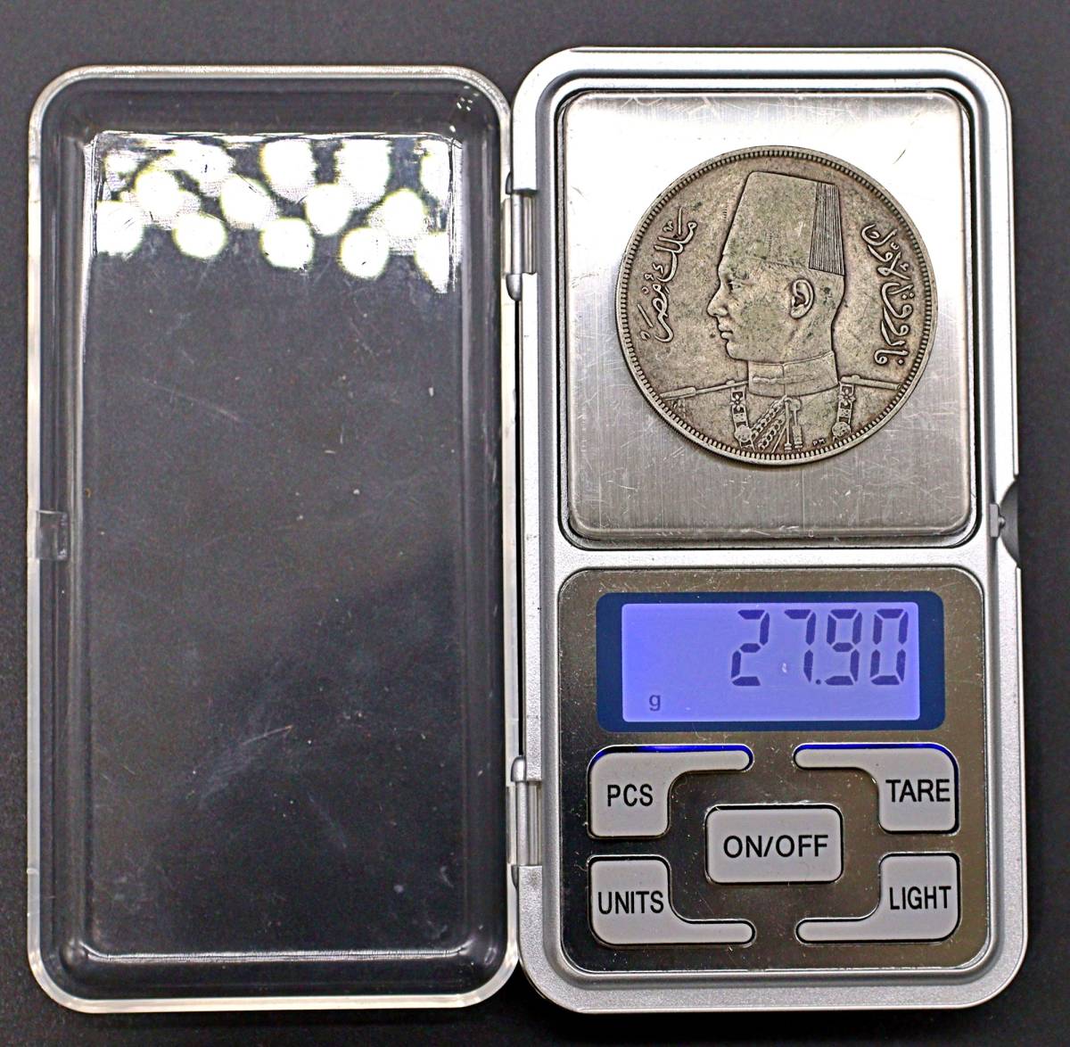 外国 海外 銀貨 外国銀貨 エジプト 1937年~1939年 20ピアストル Sv833 27.90g 40mm _画像6