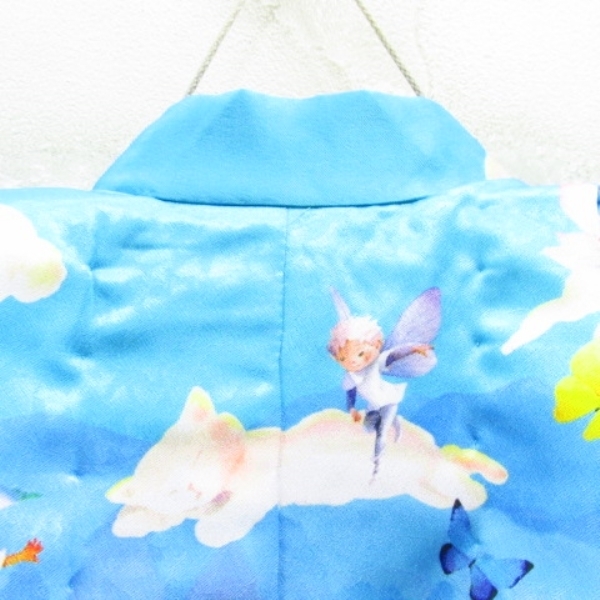  kimono 10 excellent article!!.. child kimono The Seven-Five-Three Festival for girl Mai butterfly cat pansy fantasy!. Fairy of Flower!. cloth set . length 80cm.39.5cm *5