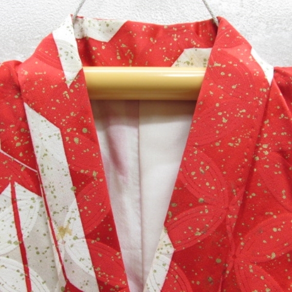 * кимоно 10* 1 иен шелк ребенок кимоно Junior для для девочки стрела перо . длина 109cm.50cm [ включение в покупку возможно ] **