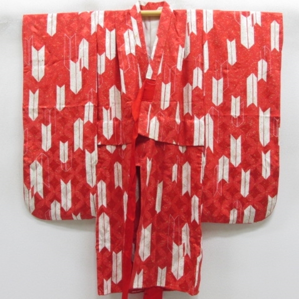 * кимоно 10* 1 иен шелк ребенок кимоно Junior для для девочки стрела перо . длина 109cm.50cm [ включение в покупку возможно ] **