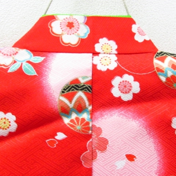 * kimono 10* 1 jpy .. child kimono The Seven-Five-Three Festival for girl 3 -years old for . Sakura petal underskirt *. cloth set . length 94cm.48cm [ including in a package possible ] ***