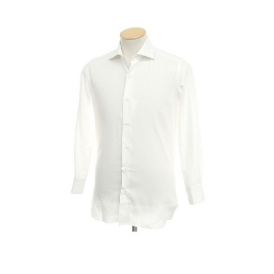 エリコフォルミコラ Errico Formicola コットン ワイドカラー ドレスシャツ 37 ホワイト 