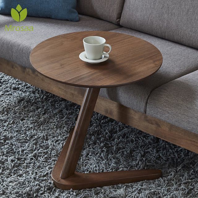サイドテーブル 家具 北欧 コーヒーテーブル リビングテーブル 丸形 ソファテーブル : wood color_画像5