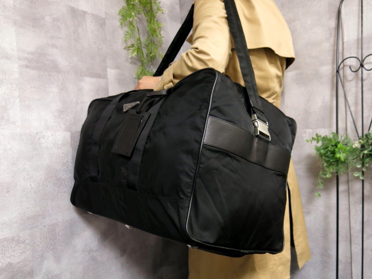 超美品○PRADA プラダ○メンズ○ポコノ ナイロン カーフ レザー 本革