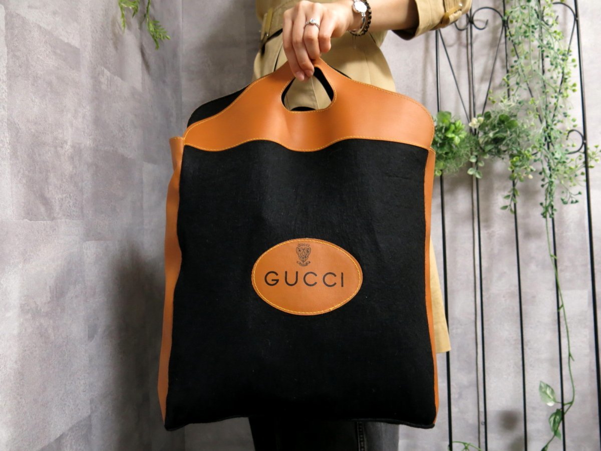 超美品○新品同様○GUCCI オールド グッチ○フェルト カーフ レザー 本