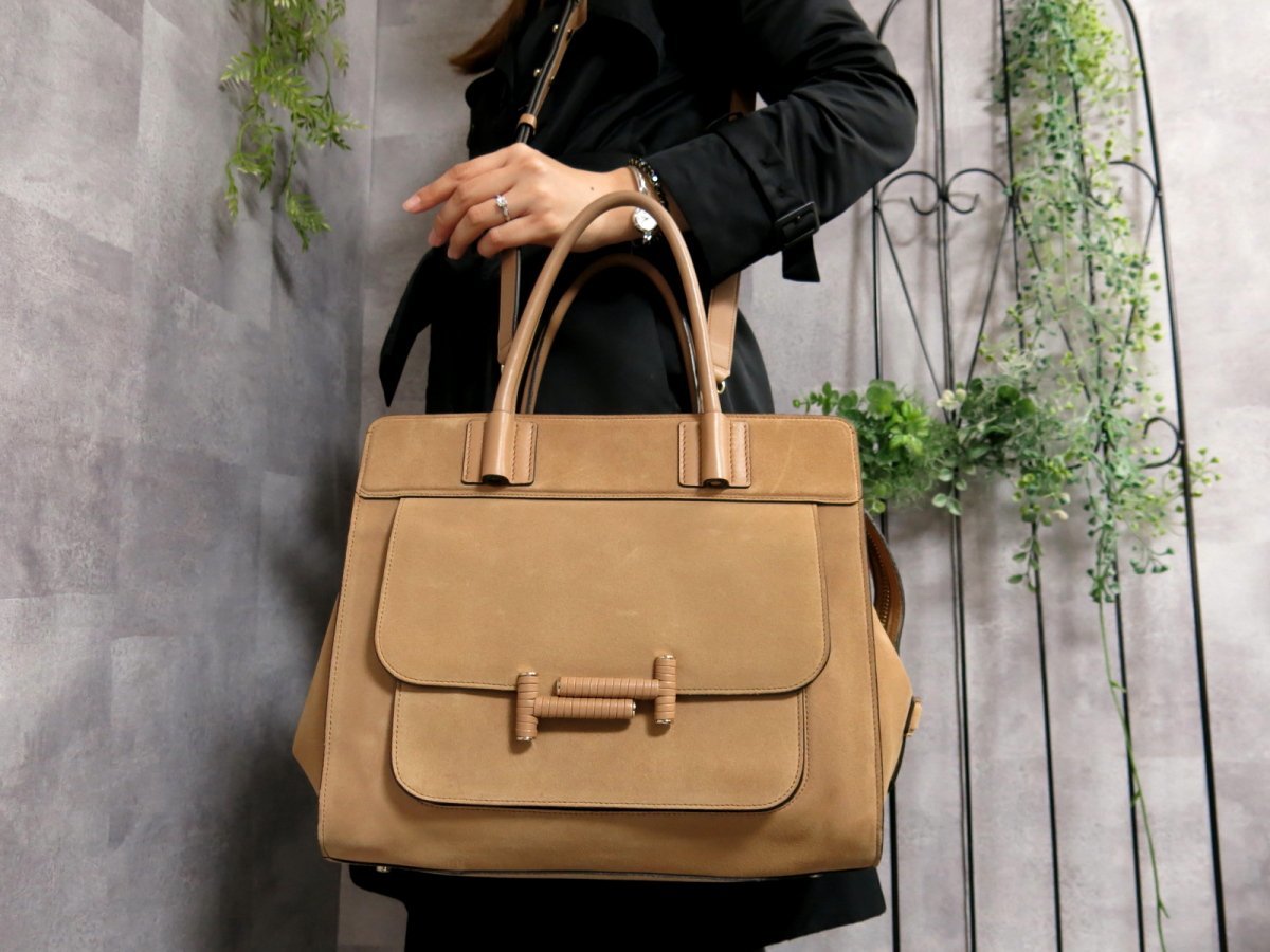 トッズTOD'S☆新品未使用☆ショルダー☆トート☆2way☆茶スウェード