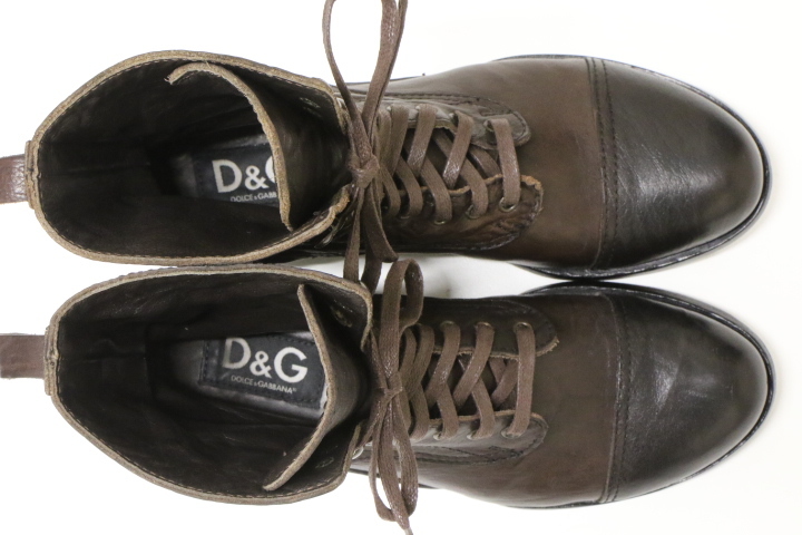 DolceGabbana ロゴ ドルガバ レースアップ ブーツ ショート ストレートチップ ドルチェガッバーナ DG メンズ 革靴 シューズ  41 (26.0)
