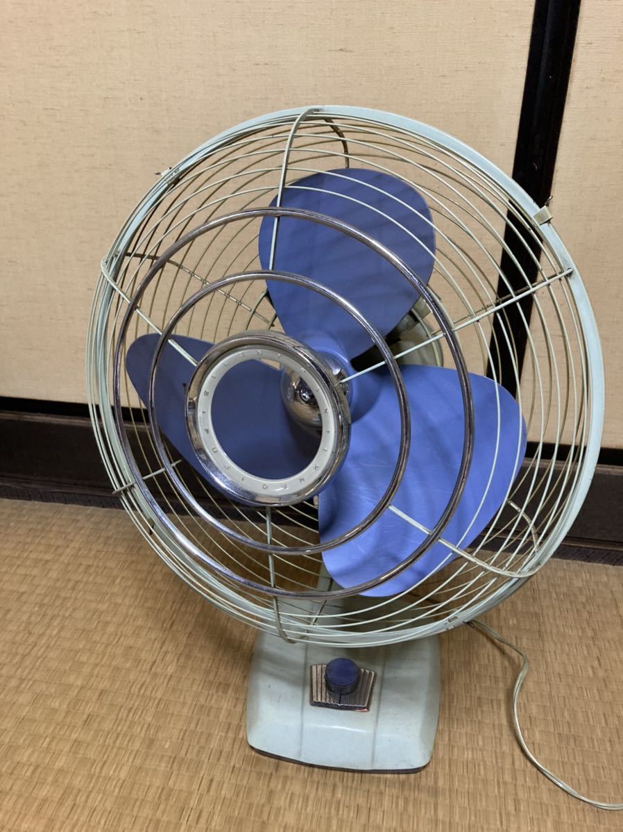 昭和レトロ 古い扇風機 富士電機 fuji silent fan 3061 30cm - 電化製品