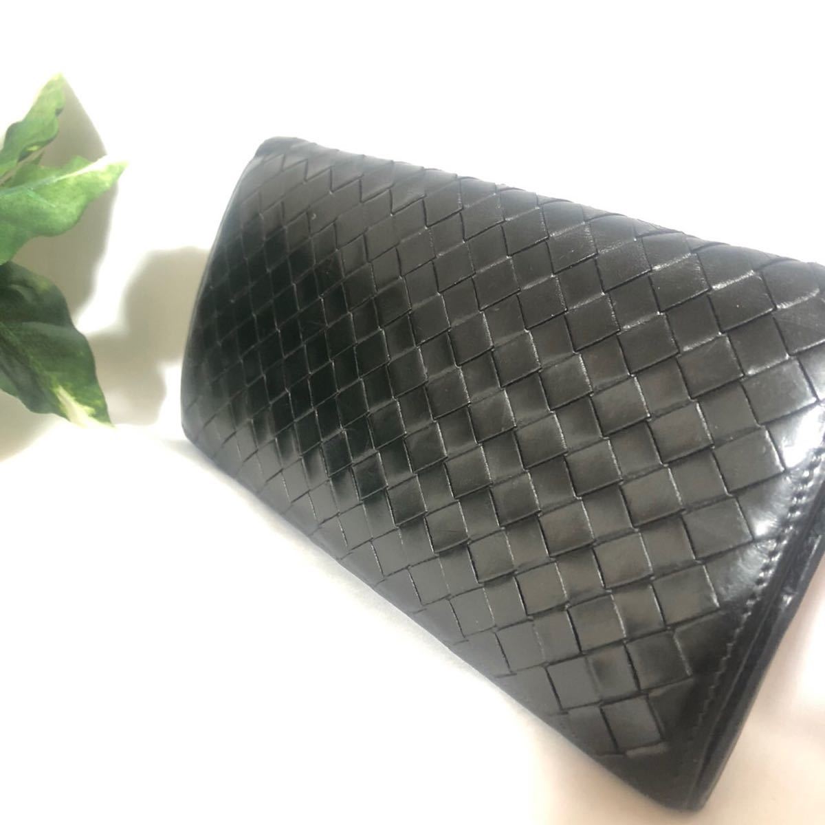 BOTTEGA VENETA ボッテガ 二つ折り財布 黒【即購入OK】 長財布
