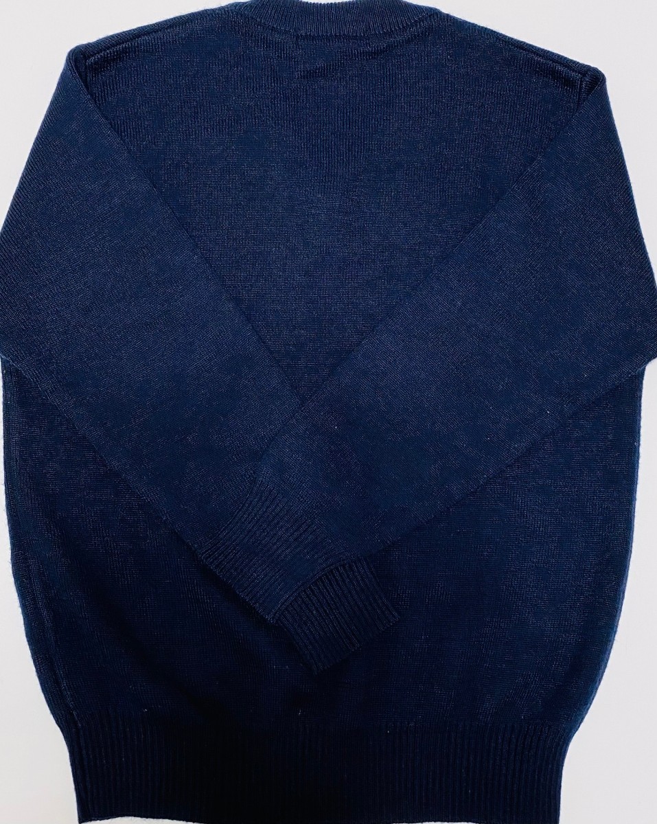  ニットセーター　小学校制服　紺色　ネイビー　小学校セーター　入学式　新学期　毛玉ができにくい素材　１３０センチ 