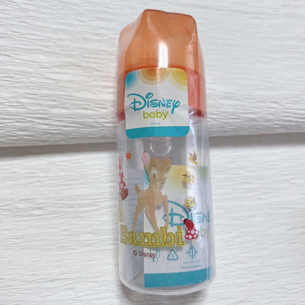 未使用 海外限定 バンビ 哺乳瓶 ベビーマグ ディズニー ミニサイズ 150ml プラスチック ベビー用品 オレンジ