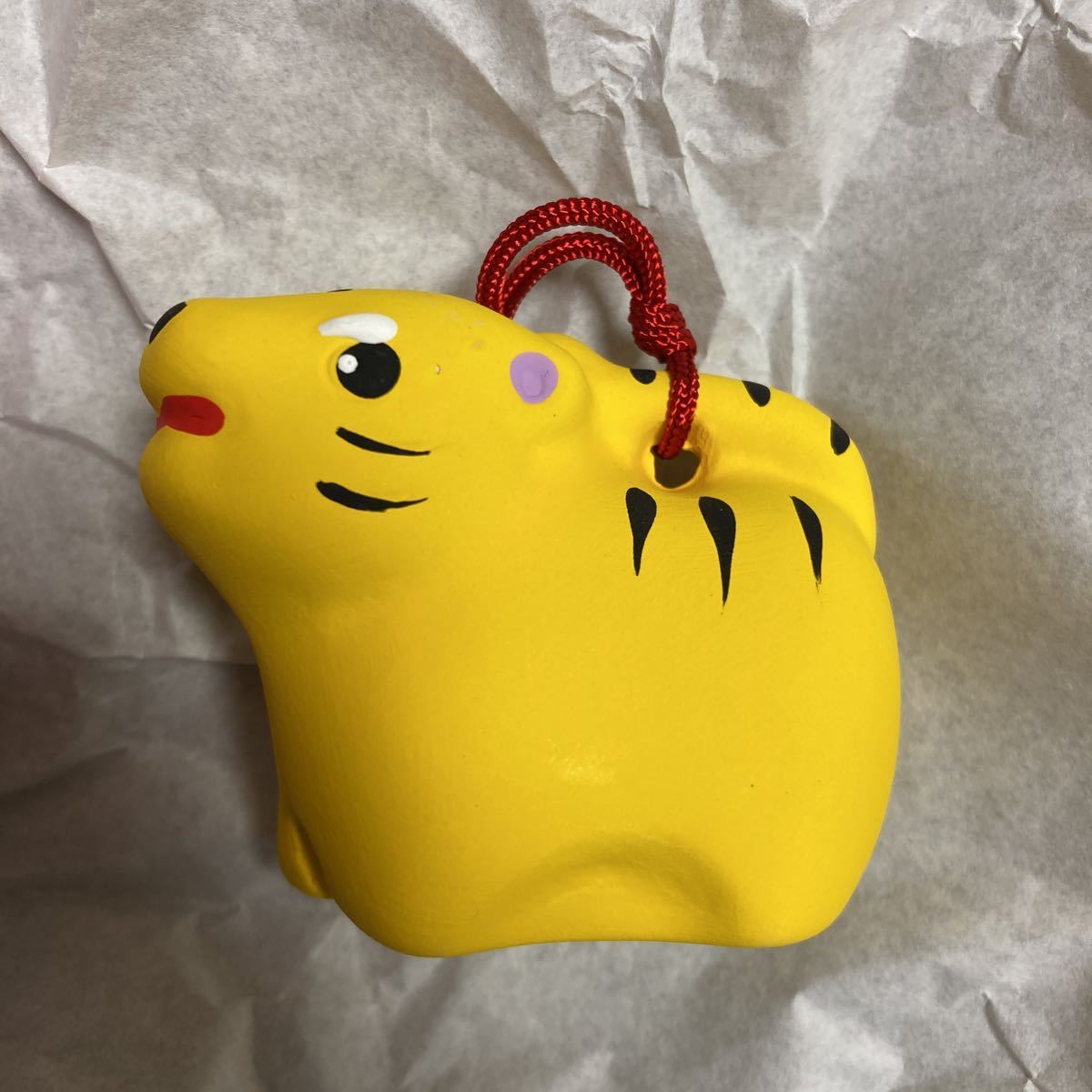 [ new goods ]2022 year . peace 4. main earth bell ornament .. regular manner kiln ceramics . luck .. thing bell new year interior . main. ornament decoration Hanshin Tigers laughing luck better fortune 