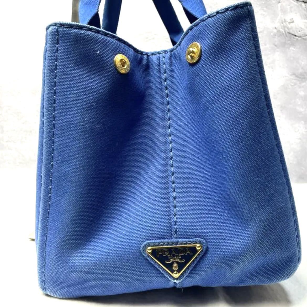 1円【最上級の逸品】PRADA プラダ カナパL 大きめトートバッグ ハンド