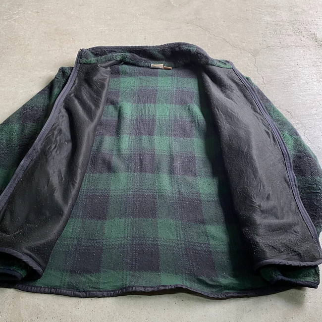 90年代 WOOLRICH ウールリッチ チェック柄 フリースジャケット メンズXL_画像8