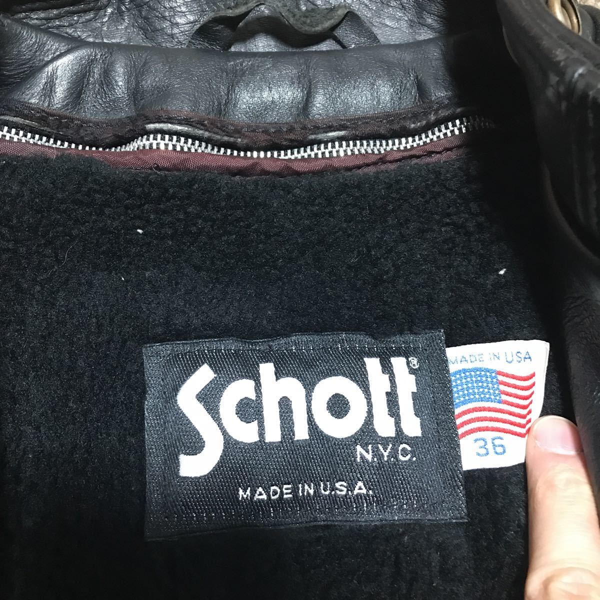 Usa製 Schott シングルライダース  ライダースジャケット レザー