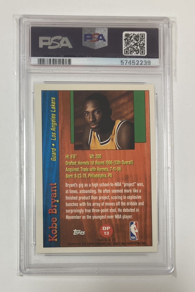 コービーブライアント/KOBE BRYANT PSA鑑定9 NBAカード　1996 TOPPS DRAFT REDEMPTION ルーキー　RC_画像2